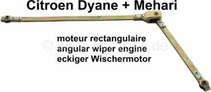 Dźwignie mechanizmu wycieraczek silnik kwadratowy. Citroen Dyane, Acadiane, Mehari. ~~
