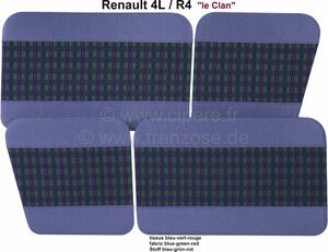 Tapicerka drzwi RENAULT R4 GTL. Kolor niebiesko-zielono-czerwony (LE CLAN). ~~