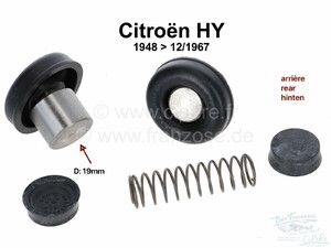 Zestaw naprawczy cylindra hamulcowego tył Citroena HY  od 1948 do 1963. Średnica tłoka: 19,0 mm. ~~