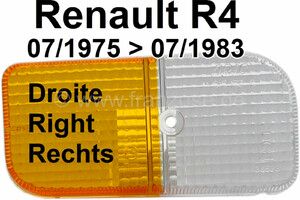 Klosz kierunkowskazu i świateł pozycyjnych przednich prawy SEIMA RENAULT R4. Do 1983r. ~~