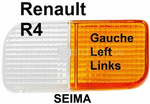 Klosz kierunkowskazu i świateł pozycyjnych przednich lewy SEIMA RENAULT R4. Od 1982r. ~~